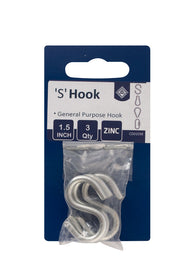 'S' Hooks - Zinc Plated 4 x 38mm