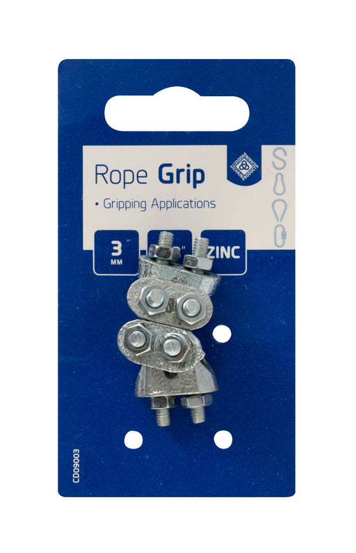 Wire Rope Grips - Zinc Plated 3mm Wire Rope Grips