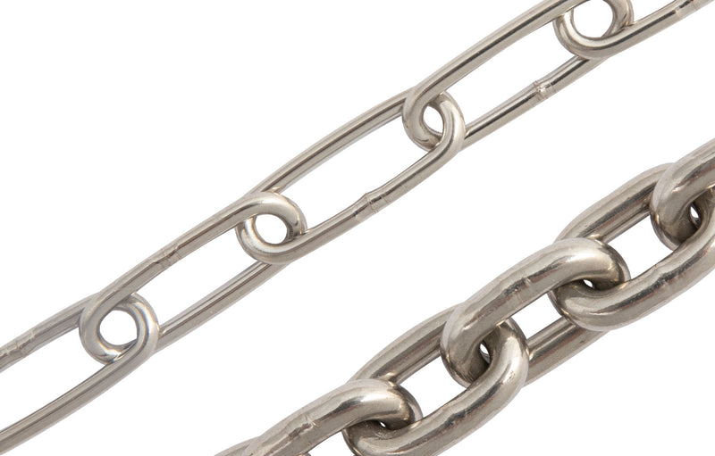 Welded Long Link Chain - Stainless Steel - Per Metre 2 x 22 x 4mm