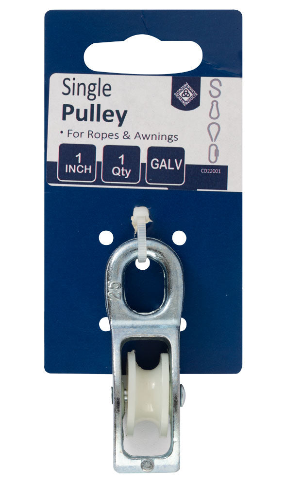 1" Single Rope Pulley - Galvanised