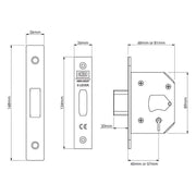 Union StrongBOLT 2105S Polished Brass 5 Lever Mortice Deadlock Visi 81mm 3in UNION - RockBottom Northampton