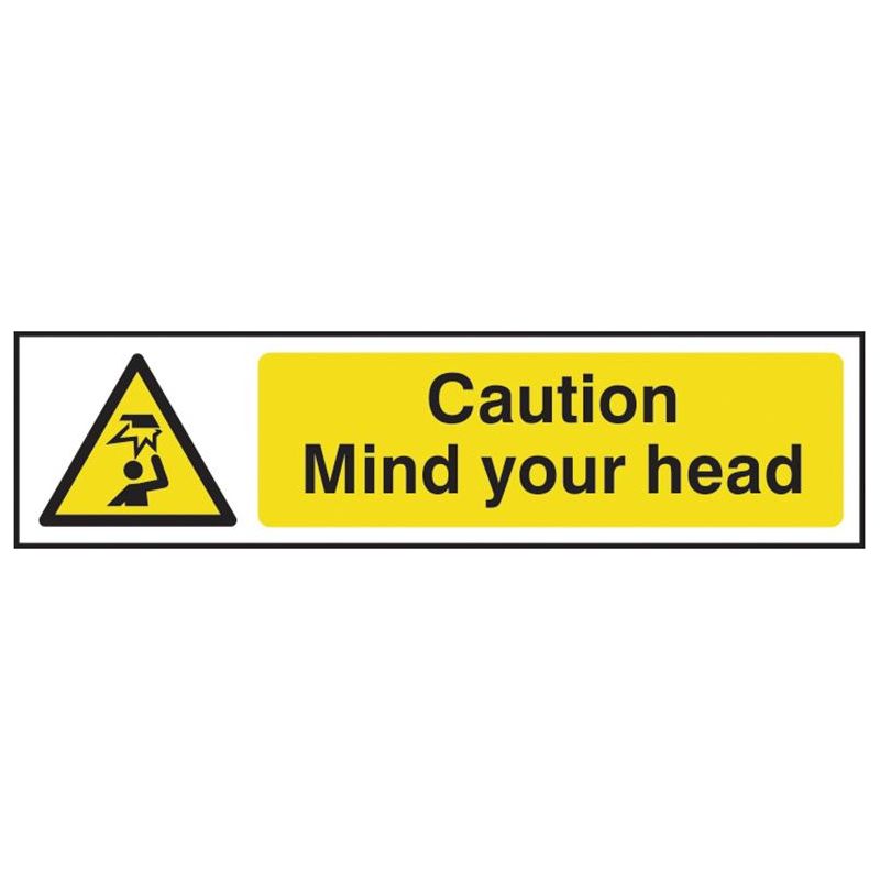 Scan Caution Mind Your Head - PVC Sign 200 x 50mm Scan - RockBottom Nothampton
