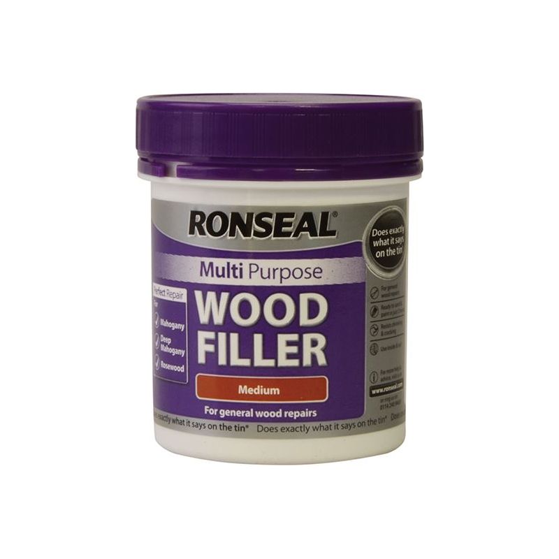 Ronseal Multipurpose Wood Filler Tub Medium 250g Ronseal - RockBottom Nothampton