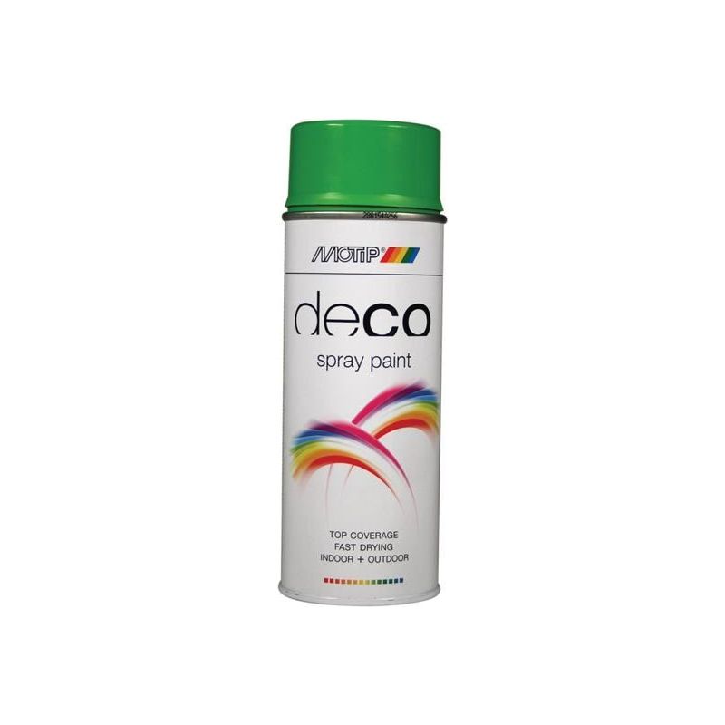 Motip® Deco Spray Paint High Gloss RAL 6018 Yellow Green 400ml MOTIP® - RockBottom Northampton