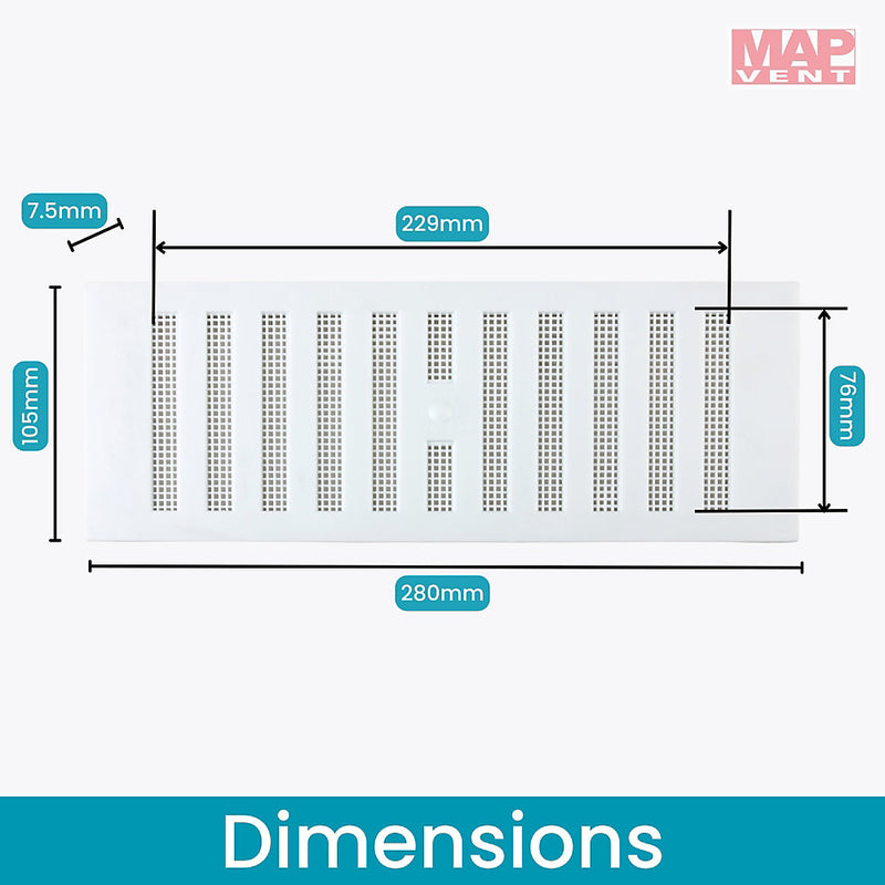 9x3 Adjustable Louvre Vent With Flyscreen White
