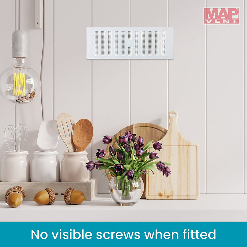 9x3 Adjustable Louvre Vent With Flyscreen White