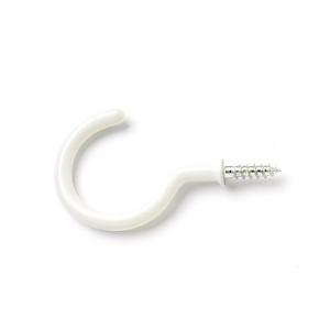 White Plastic Coated Cup Hooks 38mm - Pack of 50