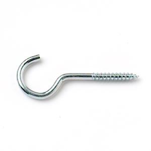 Zinc Plated Steel Screw Hooks 60mm - Pack of 40