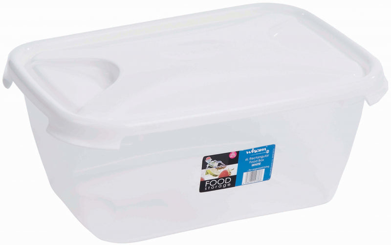 Wham Rectangular Food Storage 6L Clear With White Lid