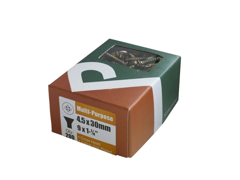 Securfix Multi-Purpose Screws 9 x 1 3/16"-4.5 x 30mm | Pack of 200