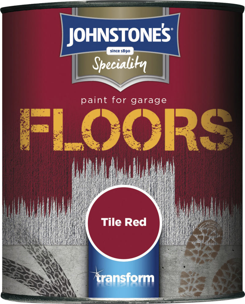 Johnstone's Garage Floor Paint Semi Gloss 750ml Tile Red