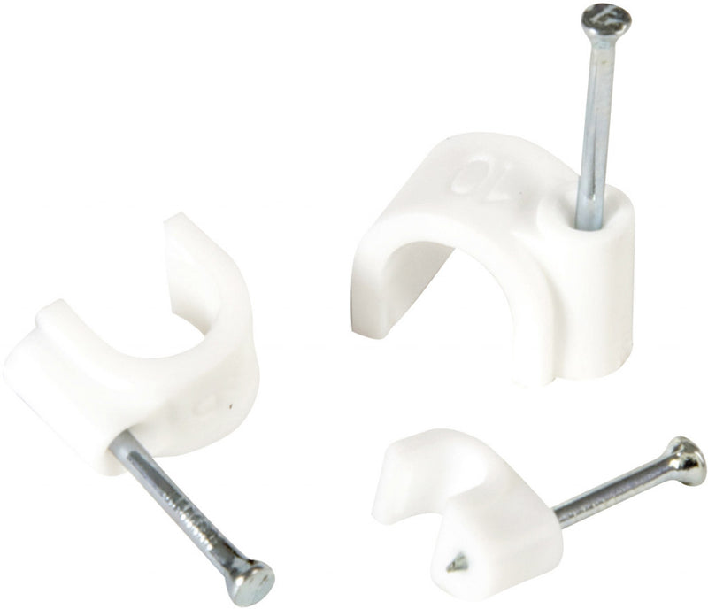 Securlec White Cable Clips - Round 3.5mm Pack 20