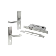 Atlantic DIN Square Euro Profile Escape Sashlock Double Throw with RTD lever 60mm backset - Satin Stainless Steel