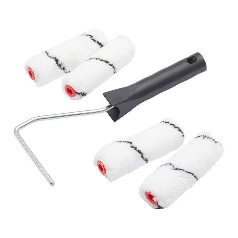 ProDec Advance 5pc Medium Pile Microfibre 4" Mini Rollers & Frame