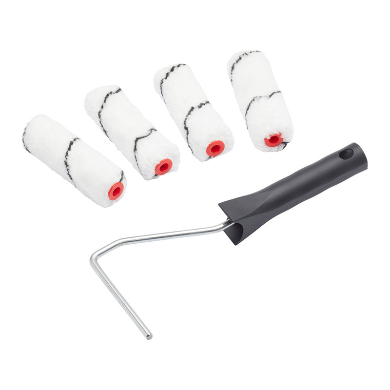 ProDec Advance 5pc Medium Pile Microfibre 4" Mini Rollers & Frame