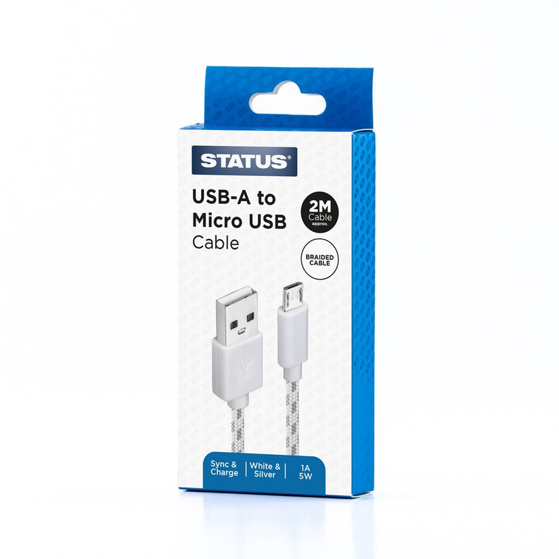 USB A to USB Micro Sync and Charge Cable  2m