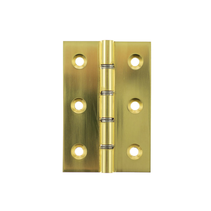 Atlantic Washered Hinges 3" x 2" x 2.2mm without Screws - Polished Brass
