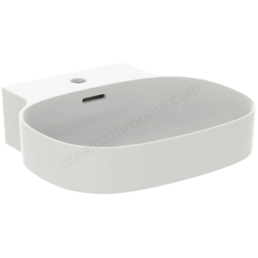 Atelier Linda X 50cm washbasin, 1 taphole with overflow, silk white - Main Image