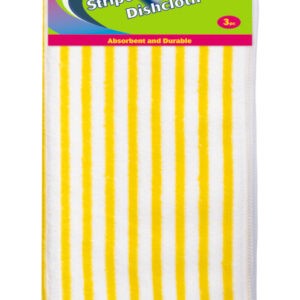 Striped Microfibre Dishcloths 3Pc