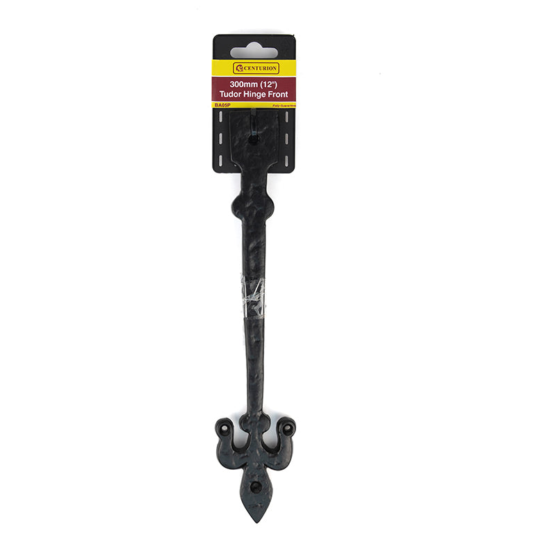 Fleur De Lys Hinge Front, Black, 300mm - Pack of 4