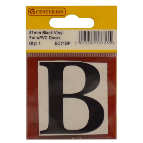 51mm Black Traditional Oldstyle Font Vinyl Letter B