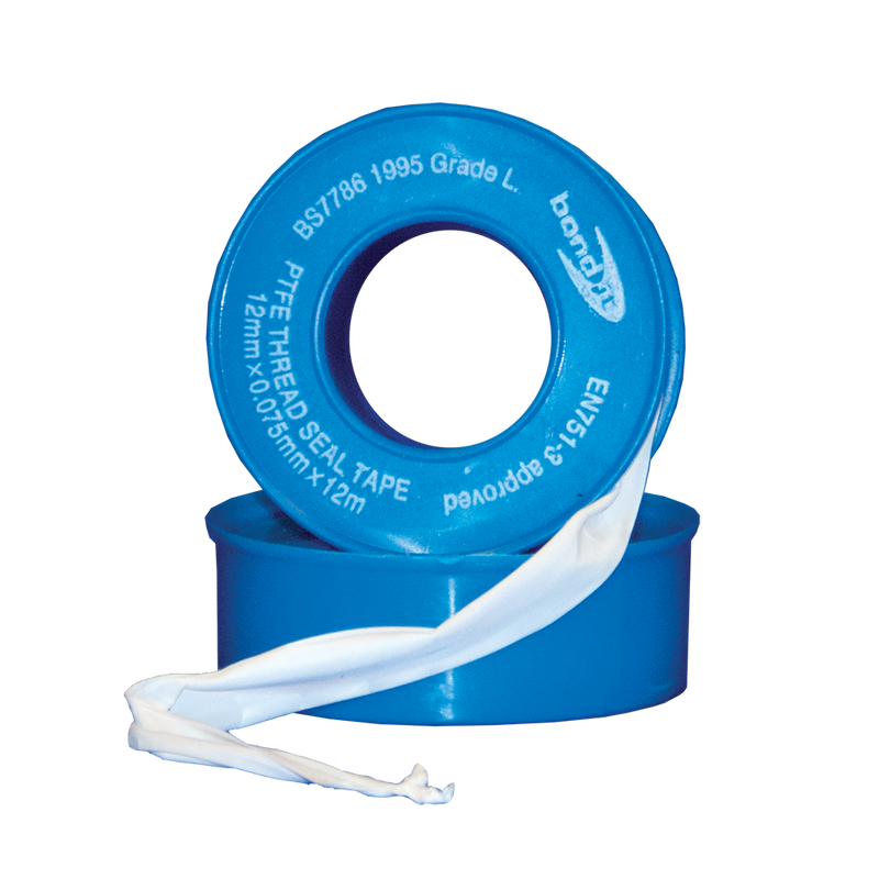 Bond It Threadseal PTFE Tape 12mm x 0.075mm x 12m