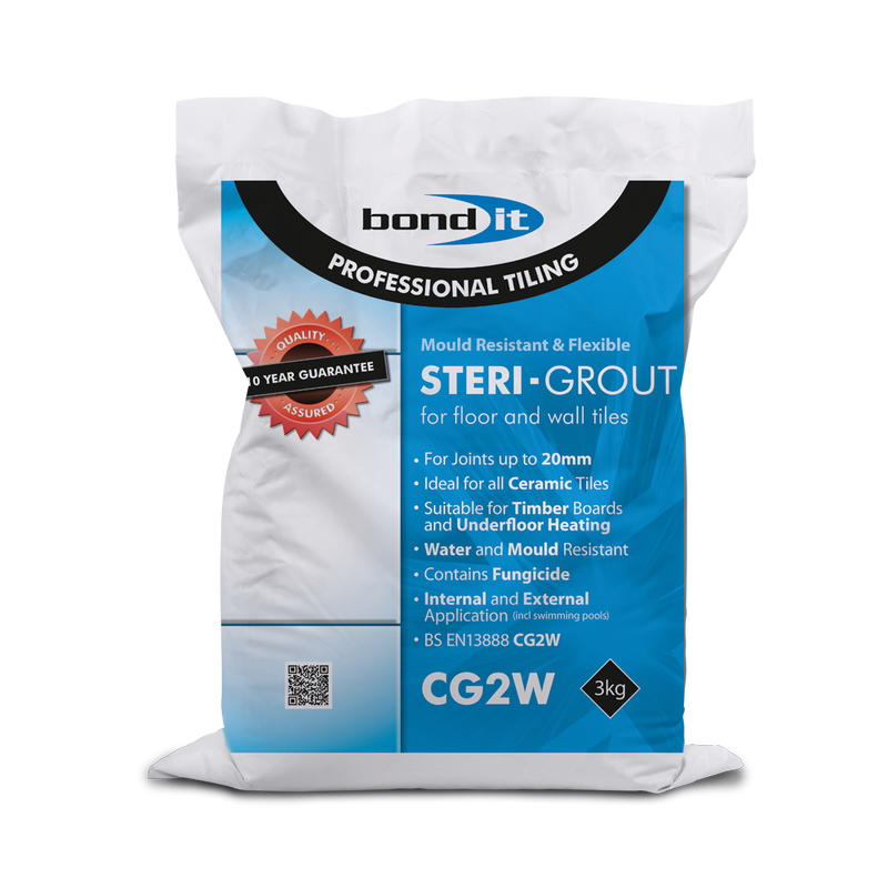 Bond It Steri-Grout Mould Resistant Wall & Floor Tile Grout 3Kg - Box of 5