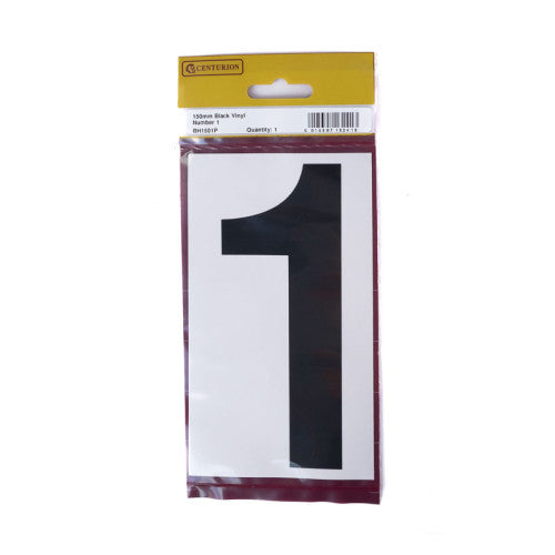 150mm Black Self Adhesive Vinyl Number 1