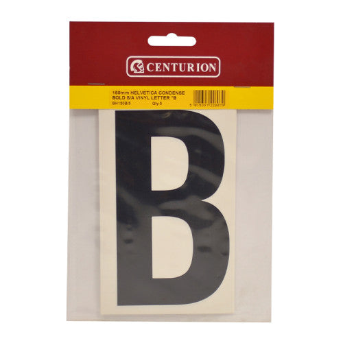 150mm Black Self Adhesive Vinyl Letter B (Pack of 5) - Min Order 2