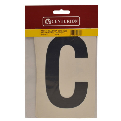 150mm Black Self Adhesive Vinyl Letter C (Pack of 5)