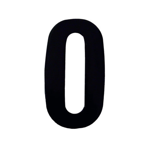 75mm Black Helvetica Bold Condensed Style Vinyl Number 0