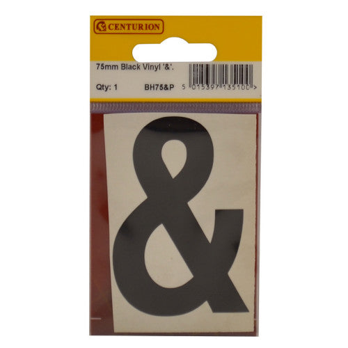 75mm Black Helvetica Bold Condensed Style Vinyl Letter &
