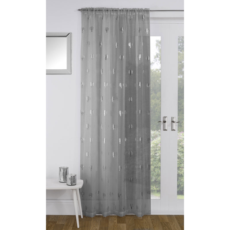 Birch Voile Panel 137cm Silver
