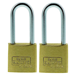 Burg-Wächter Brass Padlock 20mm Keyed Alike - Twin Pack