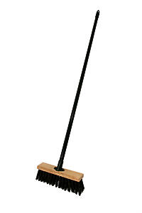 Charles Bentley 11" Stiff Green PVC Broom with Handle