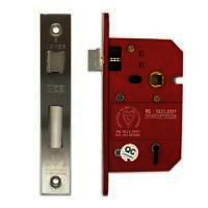 5 Lever Mortice Sashlock BS3621 63mm Satin Stainless Steel