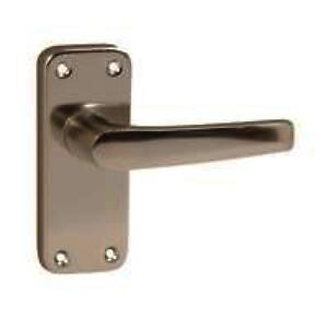 Contract Flat Lever on Backplate Latch Door Handles 100mm Aluminium (Pair)