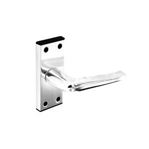 Plastic Top Scroll Lever on Backplate Latch Door Handles 100mm Aluminium (Pair)