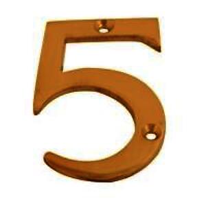 Door Number 5 75mm (3") Polished Brass