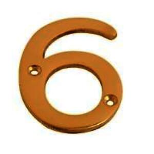 Door Number 6 75mm (3") Polished Brass