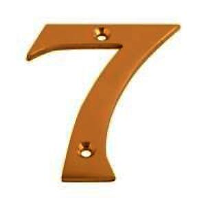 Door Number 7 75mm (3") Polished Brass
