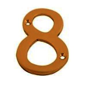 Door Number 8 75mm (3") Polished Brass
