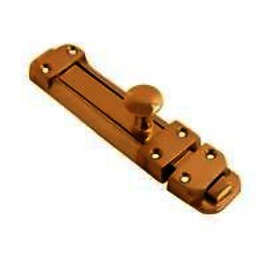 Heavy Duty Traditional Door Bolt 100mm Polished Brass