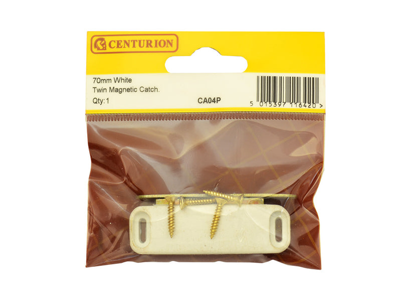 70mm White Twin Magnetic Catch