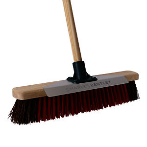 Charles Bentley 11.6" Dual Fill PVC and Bassine Broom with Wooden Handle