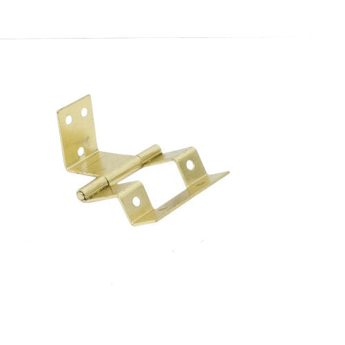 Double Cranked Steel Flush Hinges, Electro Brassed, 60mm x 16mm