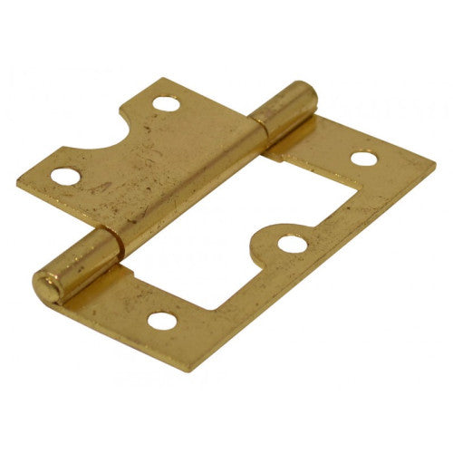 Steel Flush Hinges, Electro Brassed, 60mm