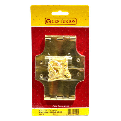 Solid Brass Parliament Hinges, Polished Brass, 102mm x 76mm x 127mm
