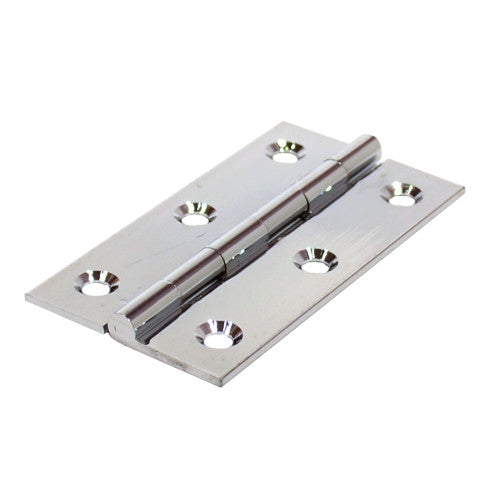 Solid Drawn Brass Butt Hinges, Chrome Plated, 76mm x 41mm