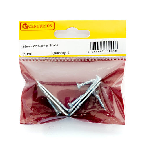38mm ZP Corner Brace (Pack of 2) - Pack of 5